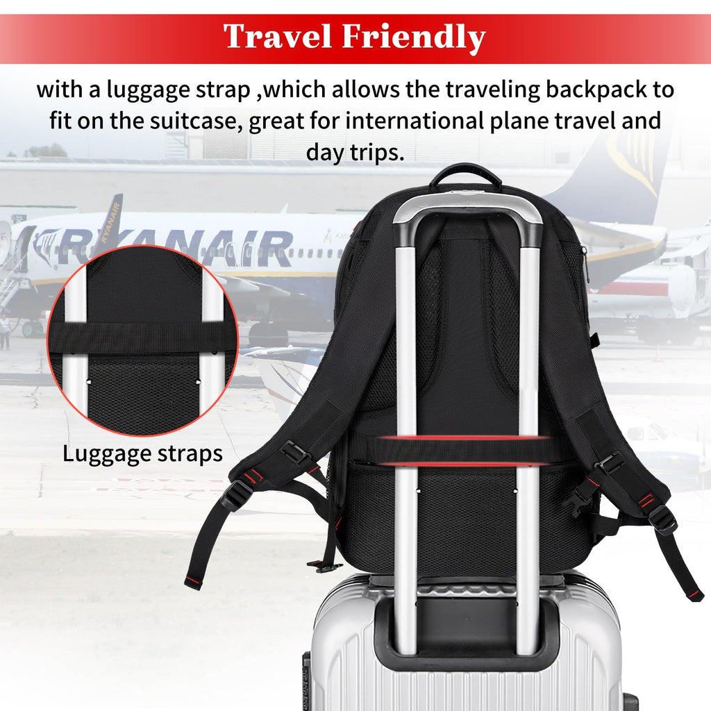 Travel Business Laptops Backpack, Expandable 70L Carry-On Luggage Backpacks for Men, with Shoes Compartment, Waterproof Outdoor Casual Daypack Gym Sports Bags College School Computer Backpack, Upgrade