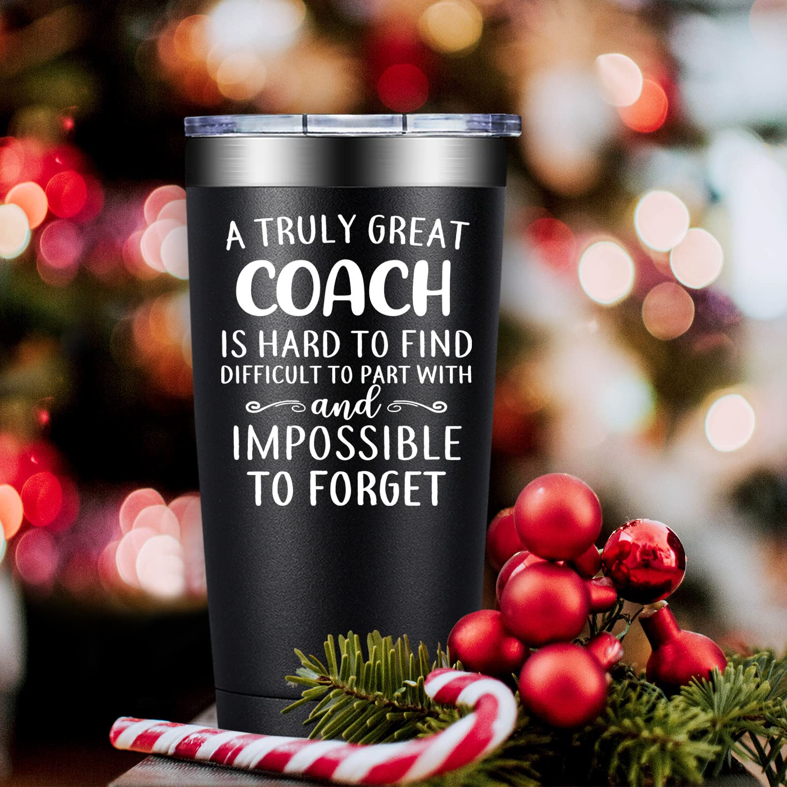 DOEARTE Hockey Coach Gifts - Coach Gifts for Men - A Truly Great Coach is Hard to Find - Volleyball, Soccer, Football, Swim, Basketball Coach Gifts - Coach Tumbler 20oz