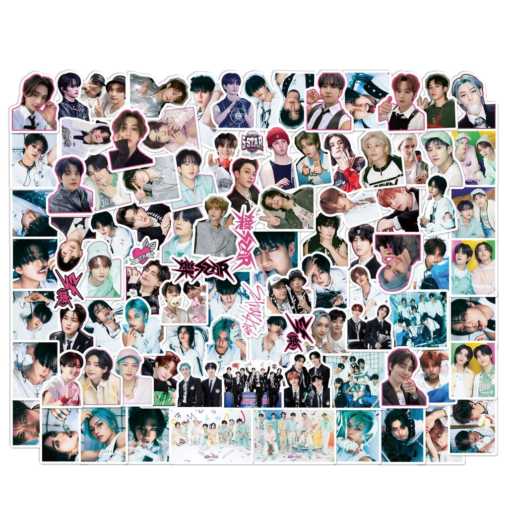 KPOPBP 樂 Rock Star Album Merch Gift Box Set 110 PCS Photocards,90 PCS KPOP Stickers, Gift Merchandise for SKZ Boys and Girls