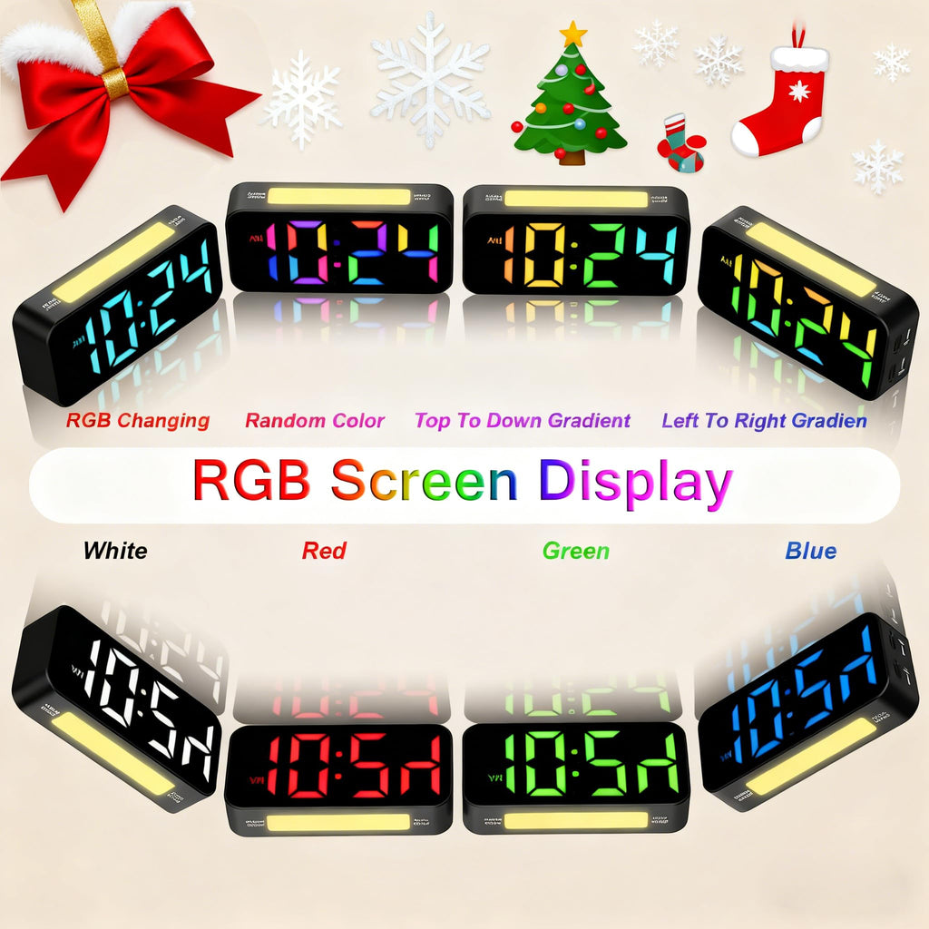 Topski Loud Alarm Clocks for Bedrooms Heavy Sleepers, Digital Clock with Night Light, Large Display, Dual Alarm, Snooze, Dimmable Bedside Alarm Clock for Kids Teens Boys Girls