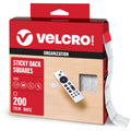 VELCRO Brand Mounting Squares | 200pk, 7/8" White | Adhesive Sticky Back Hook and Loop for Teacher Supplies, Office Organization (30705)