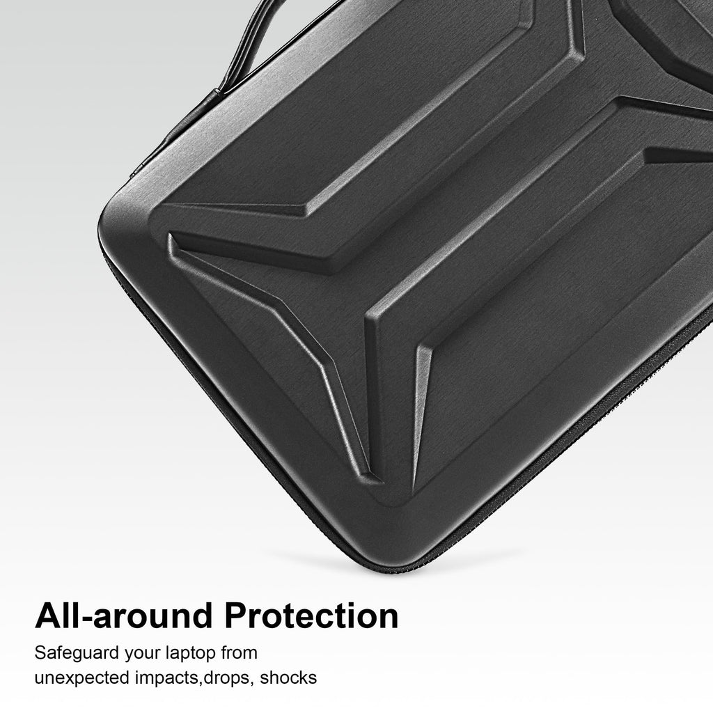 DOMISO 15.6-16 Inch Laptop Hard Case, Shockproof Waterproof Laptop Sleeve with Retractable Handle for MacBook Pro, Chromebook, HP, Acer, ASUS, Lenovo, Dell Laptop Notebook Ultrabook, Black