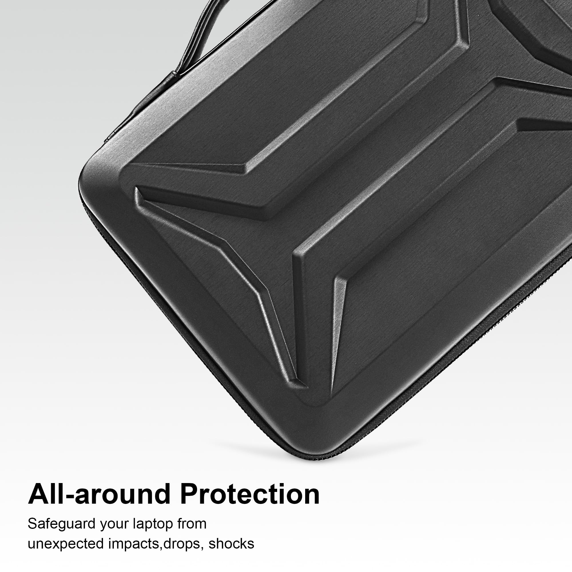 DOMISO 15.6-16 Inch Laptop Hard Case, Shockproof Waterproof Laptop Sleeve with Retractable Handle for MacBook Pro, Chromebook, HP, Acer, ASUS, Lenovo, Dell Laptop Notebook Ultrabook, Black