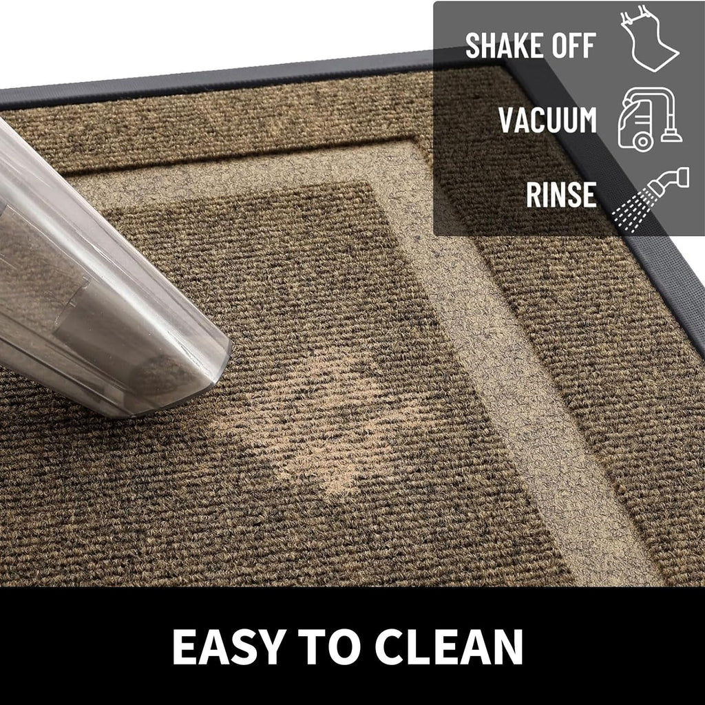 Arotive Front Door Mat Outdoor Indoor Entrance, Non Slip Heavy Duty Sturdy Natural Rubber Mat, Durable & Fade Resistant, Easy Clean Low Profile Welcome Mat for Entryway and Patio, 30 x 17, Brown