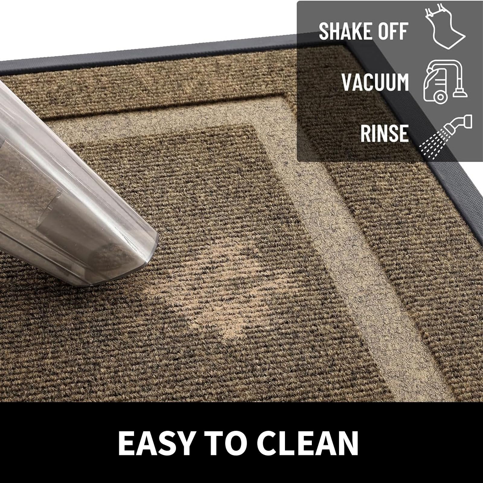 Arotive Front Door Mat Outdoor Indoor Entrance, Non Slip Heavy Duty Sturdy Natural Rubber Mat, Durable & Fade Resistant, Easy Clean Low Profile Welcome Mat for Entryway and Patio, 30 x 17, Brown