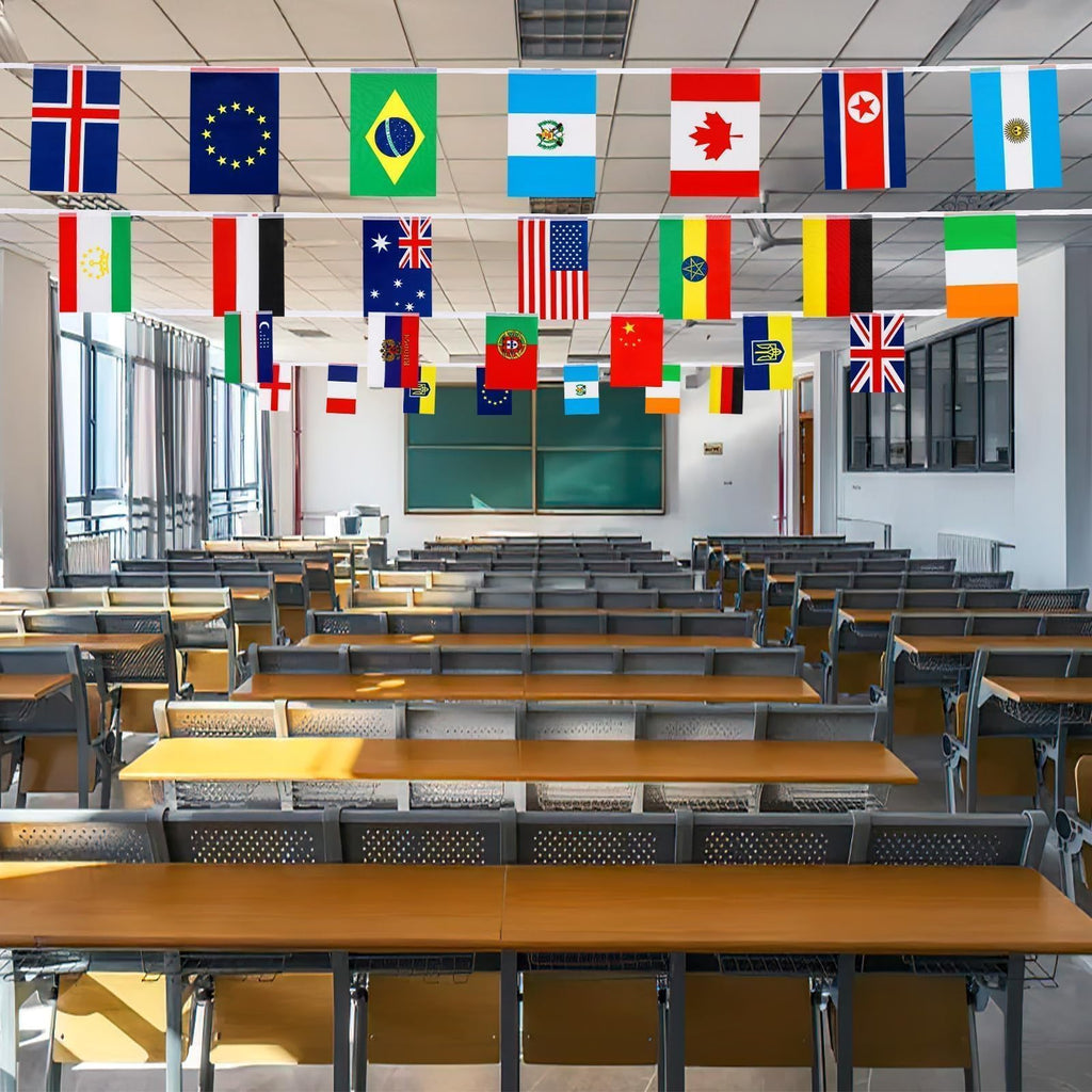 MARFOREVER 100 Countries String Flag, 82ft International Banner String Flags World Flag Bunting Banners for School Festivals Sports Clubs Bars Celebrations Party Decorations