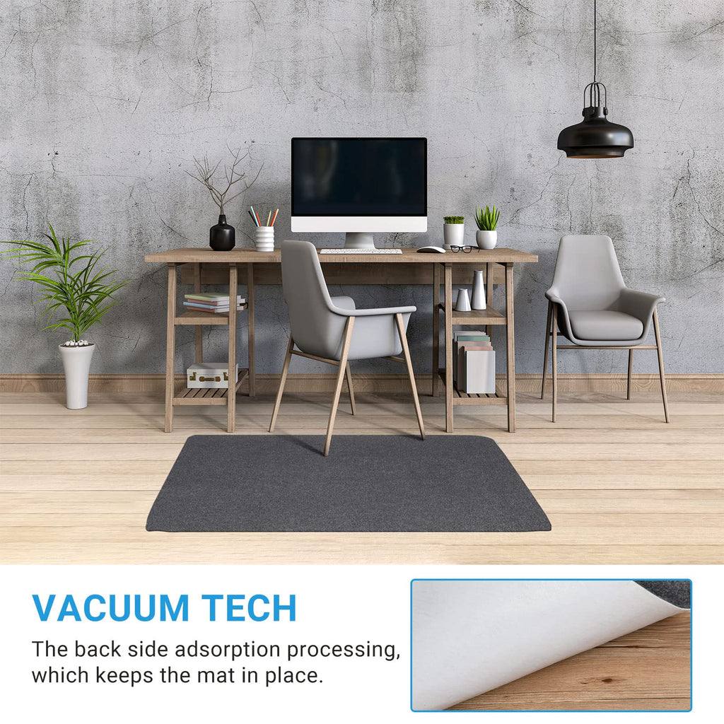 COSYLAND Office Chair Mat, 1/6" Thick 48" x 36" Multi-Purpose Low Pile Desk Chair Mat for Hardwood Floor, Upgraded Version (Grey, 90 * 120CM)
