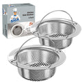 MR.SIGA Kitchen Sink Strainer, Stainless Steel Sink Drain Strainer, Dishwasher Safe, 2 Pack