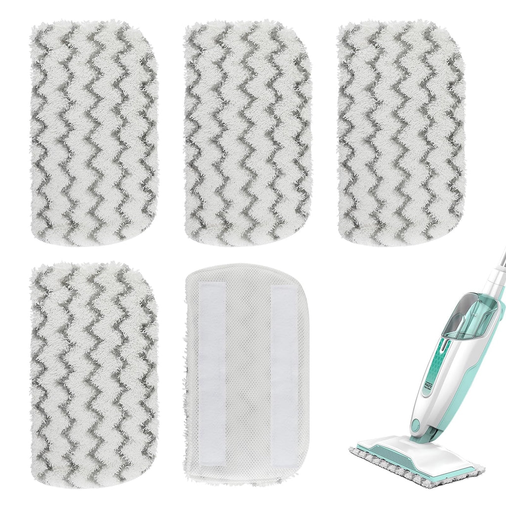 5 Packs Steam Mop Pads for Shark Steam Mop S1000 S1000A S1000C S1000WM S1001C Steamer Pads Dirt Grip Absorbing Refill,Microfiber Mop Pad for Beldray BEL01097 Steam Cleaner Cloths