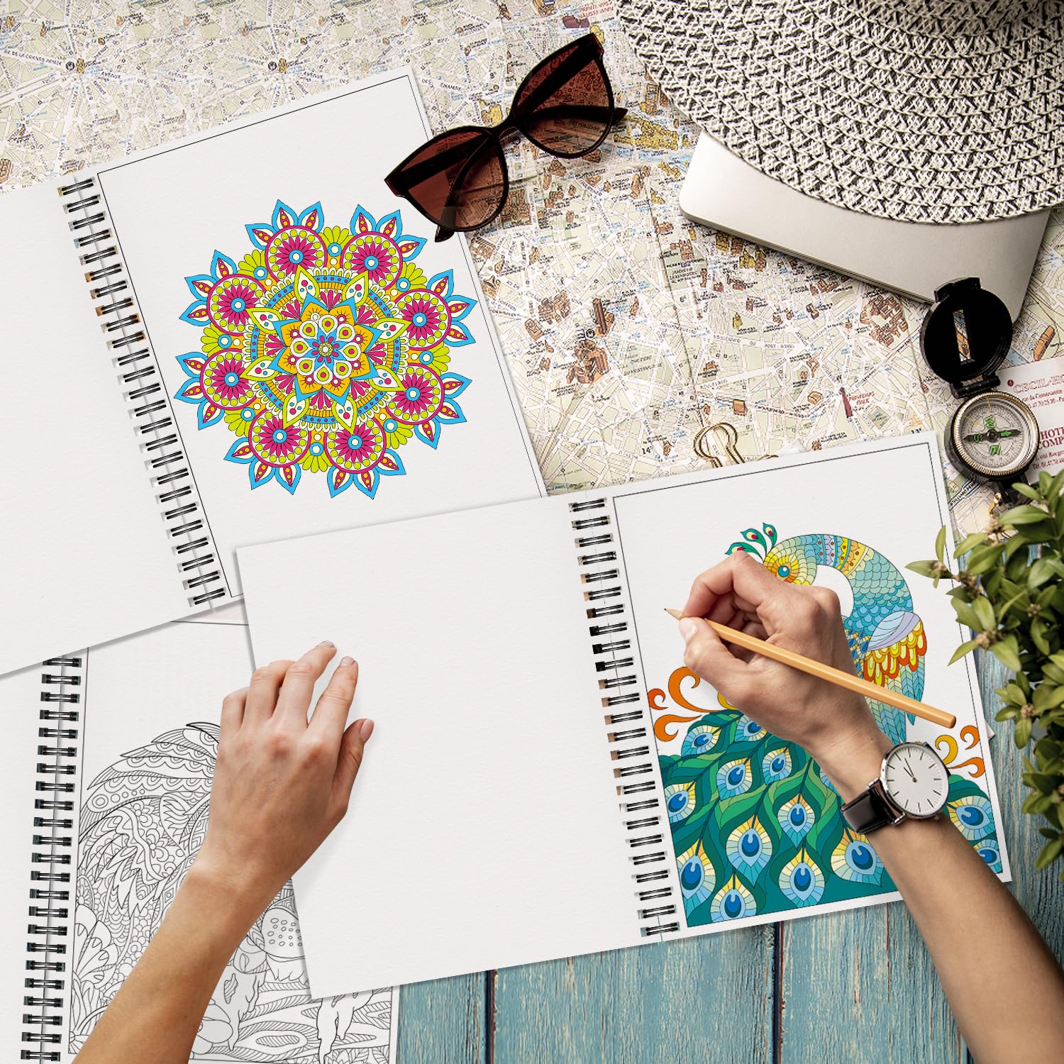 Kalysky Adult Coloring Books Set:3 Coloring for Adults Animal Flowers & Other Themes Designs.Coloring Books for Adults to Relax and Relieve Anxiety