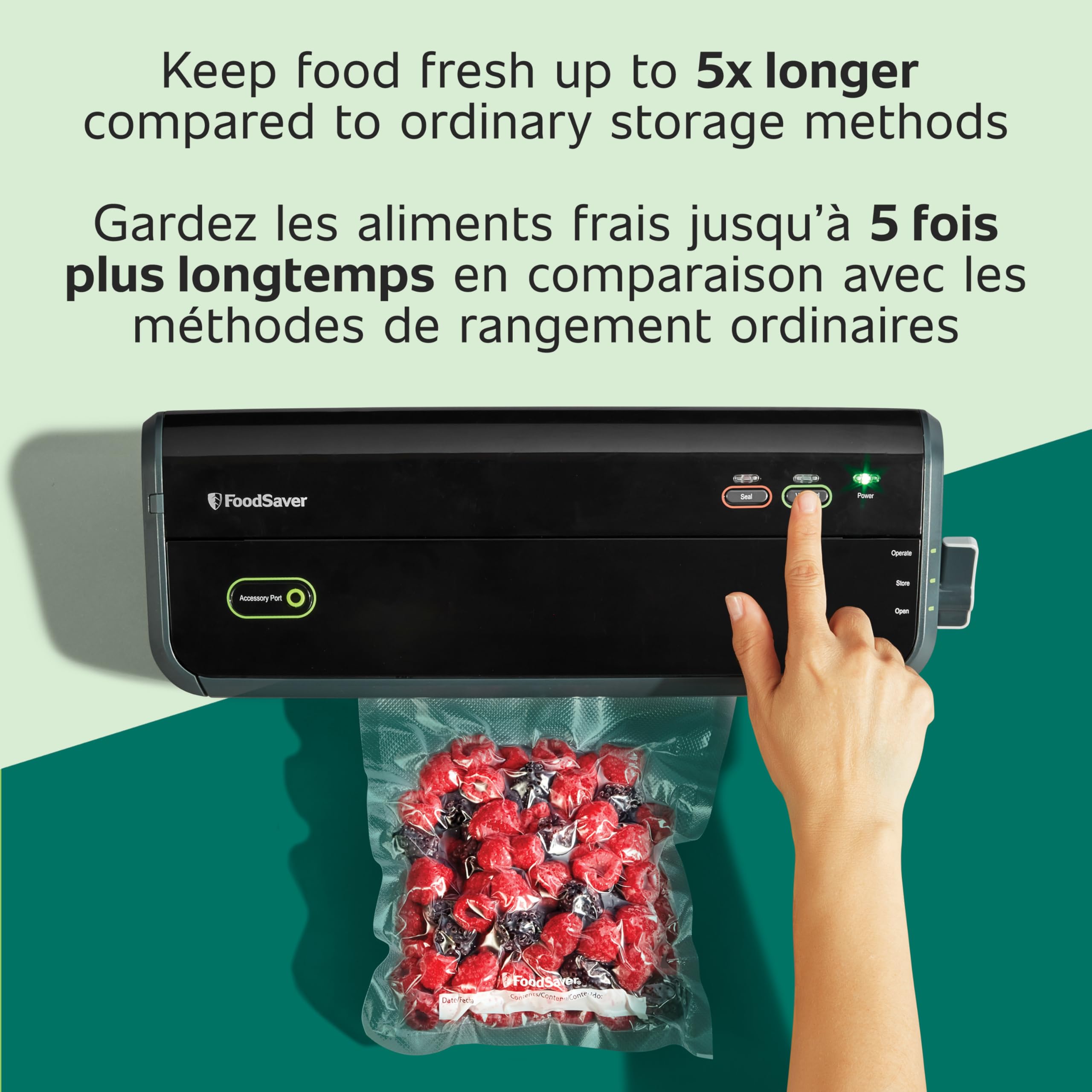 FoodSaver Vacuum Sealer Bags, Vacuum Seal Storage Bags for Airtight Food Storage and Sous Vide, Gallon Size Bags (3.78 L), 32 Count