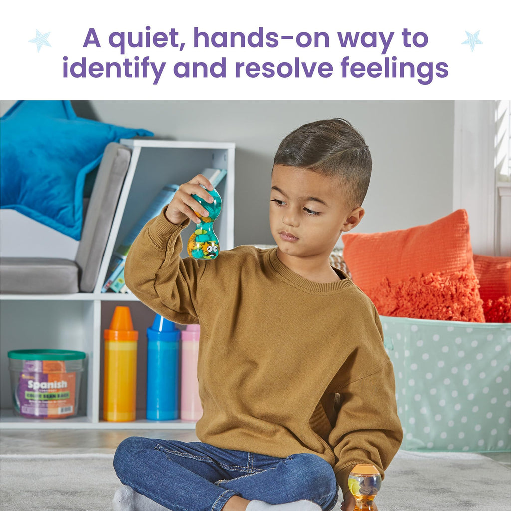 Hand2mind Express Your Feelings Sensory Bottles - Opposite Emotions, Calm Down Corner Supplies, Play Therapy, Mindfulness and Calming Toys for Kids, Social Emotional Learning Activities