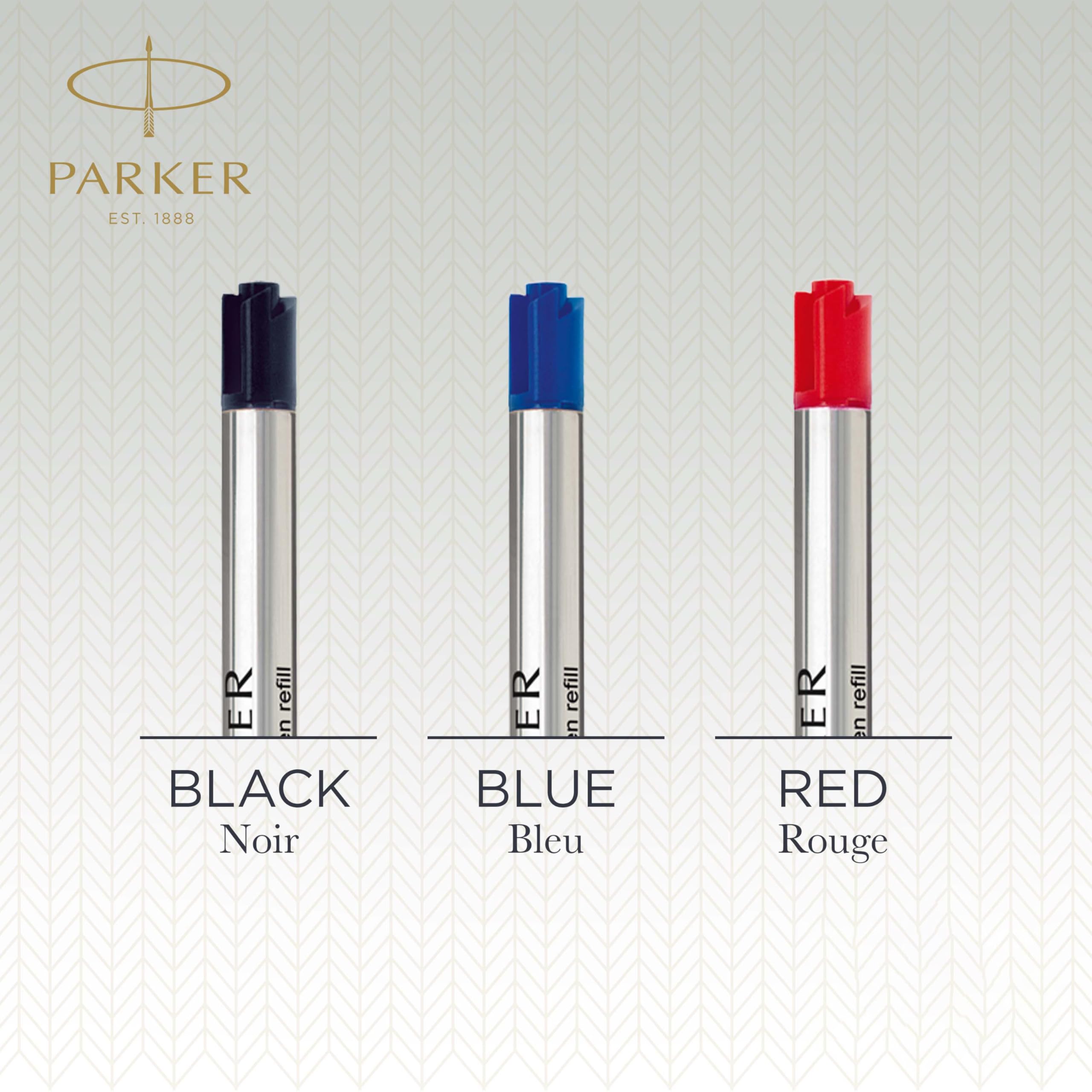 PARKER QUINKflow Ballpoint Pen Ink Refills, Medium Tip, Blue, 10 Count Value Pack