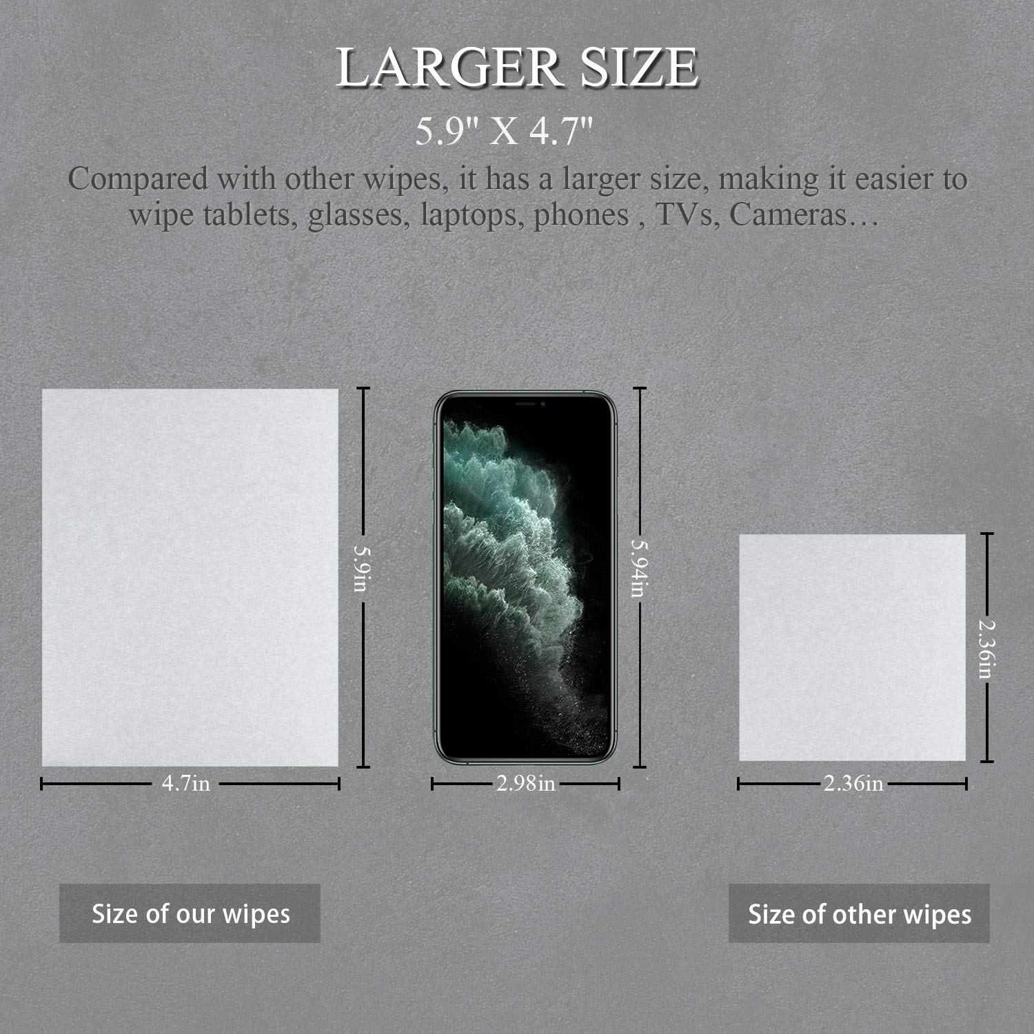 Monitor Wipes, Pre-Moistened Computer Screen Wipes for Electronics, Computer Monitor Cleaning Wipes for Eyeglasses, Tablets, Camera Lenses, Laptop, Screen Cleaner Wipes for Phones, TV, LCD