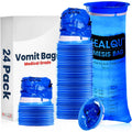 Healqu Hospital Vomit Bags - 24 Pack 1000ml Car Throw Up Bag - for Airsick Travel & Motion Sickness - Leak Resistant Medical Grade Puke Bag - Disposable Barf Bags Throw Up, Nausea