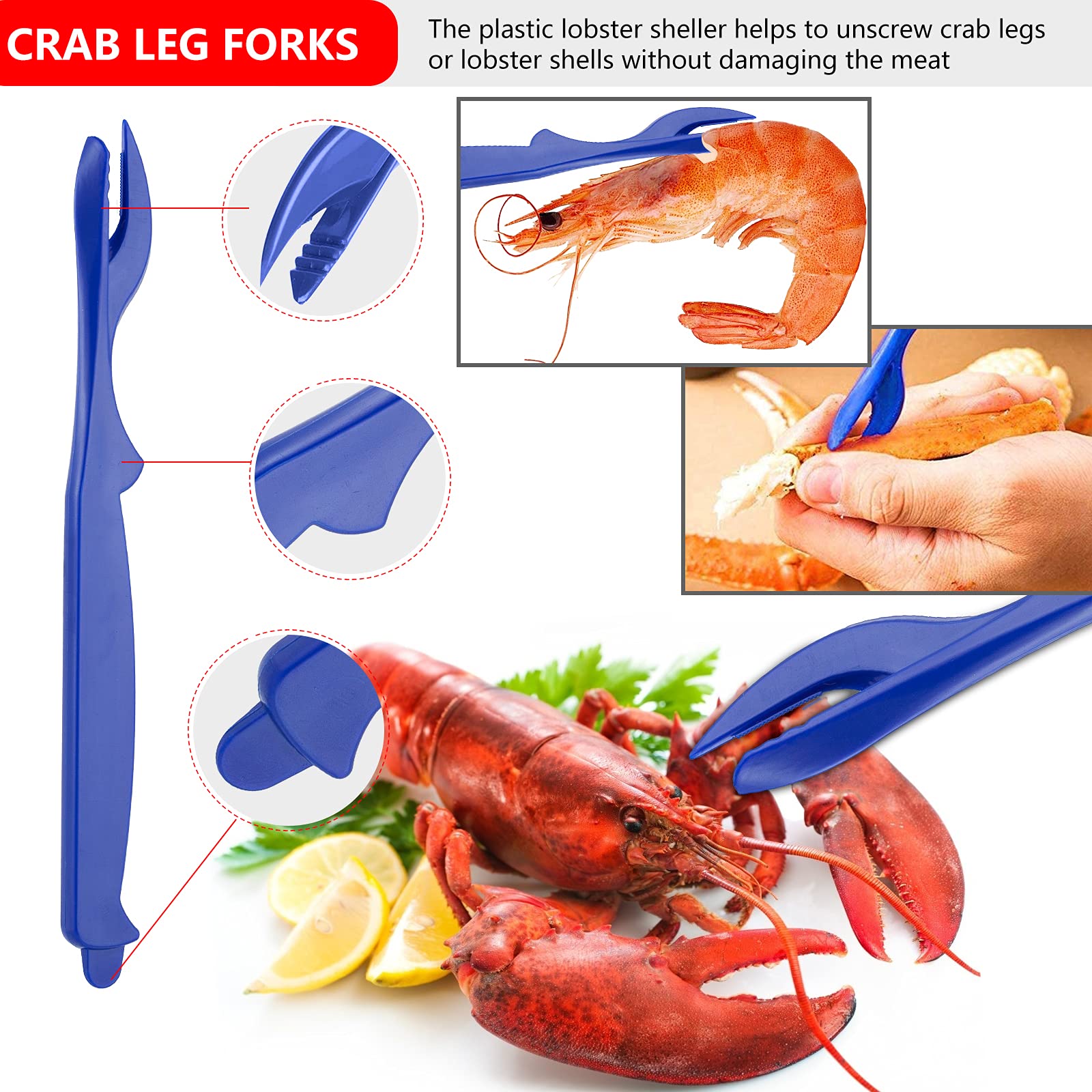 Seafood Tools Lobster Crab Crackers Crab Crackers and Tools Crab Leg Cracker Tool (Seafood Tools-17 Piece)