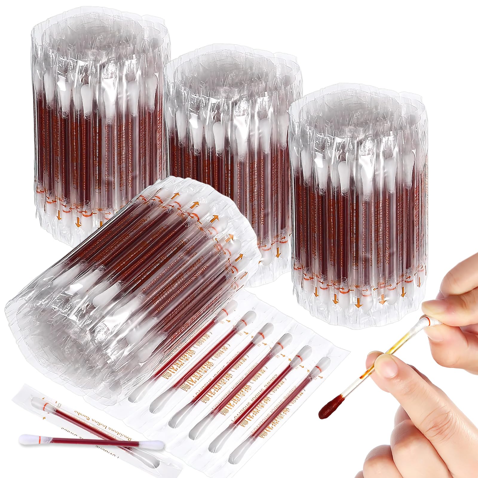 Iodine Swabs, 200 Pcs Disposable Iodine Swabs, Iodine Swabs Individually Wrapped for Nose Care, Disinfection Wound, Outdoor Medical Supplies