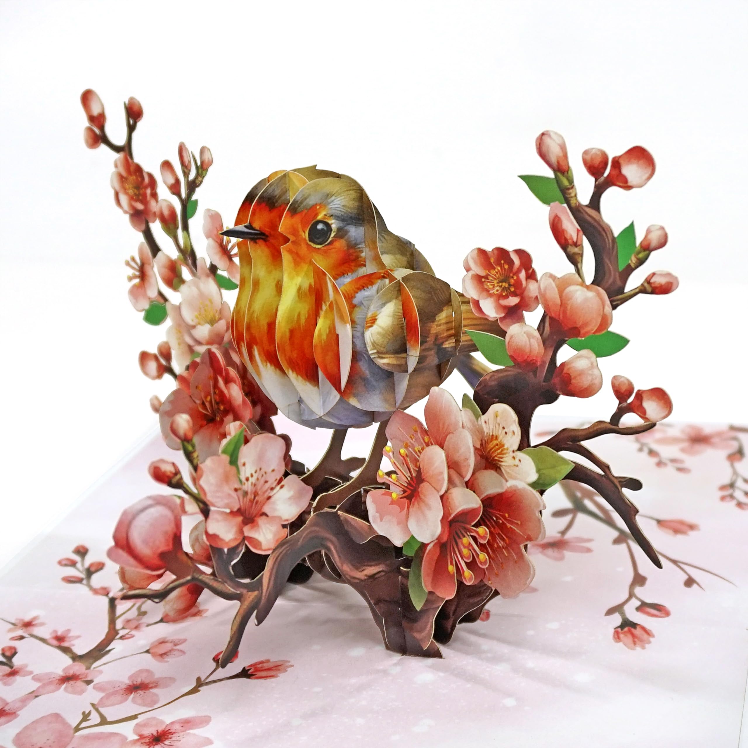 CUTPOPUP Mothers Day Pop Up Card for Mom, 3D Robin Bird Cherry Blossom Greeting Card, Birthday Card for Mom, Grandma, Wife, Floral Card for Women