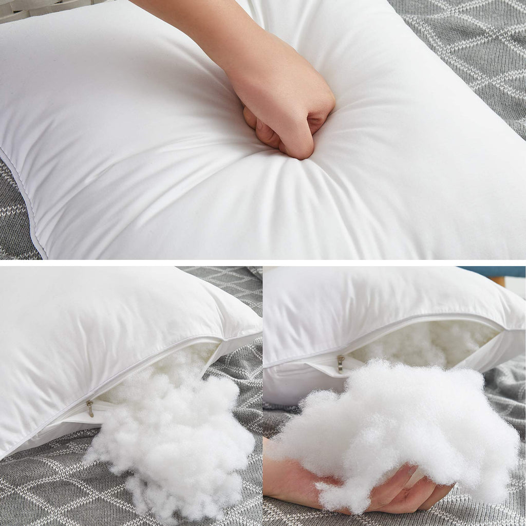 Oubonun 20 x 20 Pillow Inserts (Set of 2) - Throw Pillow Inserts with 100% Cotton Cover - 20 Inch Square Interior Sofa Pillow Inserts - Decorative Pillow Insert Pair - White Couch Pillow