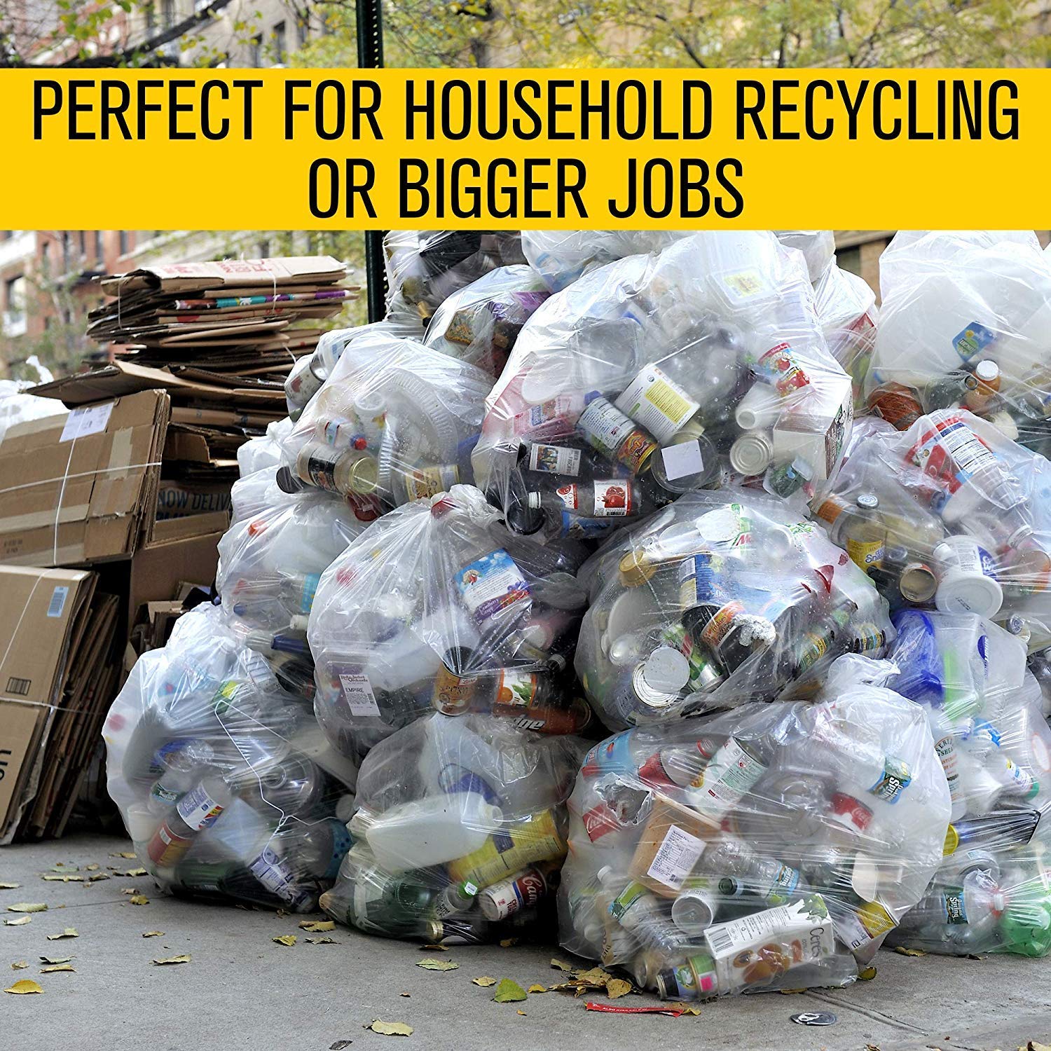 Aluf Plastics 33 Gallon Clear Trash Bags - (Huge 100 Pack) - 33' x 39' - 1.5 MIL (Equivalent) - CSR SERIES - Heavy Duty Industrial Liners Clear Garbage Bags for Recycling, Contractors, Storage