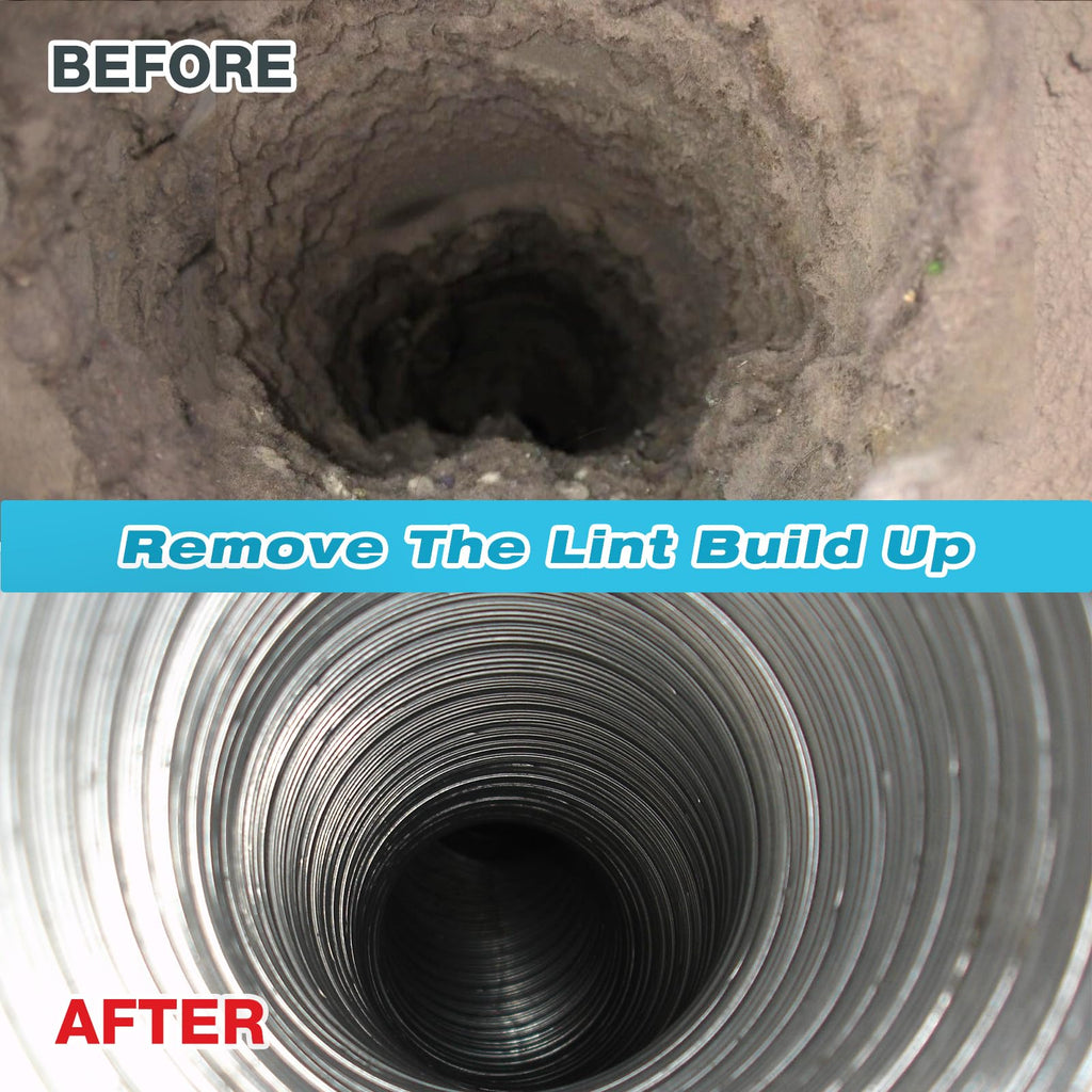 Sealegend 30 Feet Dryer Vent Cleaning Brush, Flexible Lint Brush with Drill Attachment, Upgraded Quick Snap Rods Extends Up to 30 Feet for Faster Cleaning