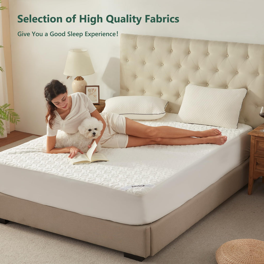 100% Waterproof Mattress Protector Full Size, Mattress Pad Cover 3D Air Fabric, Noiseless & Breathable Mattress Pad Fitted Style with Stretchable Pockets,Ultra Soft & Machine Washable