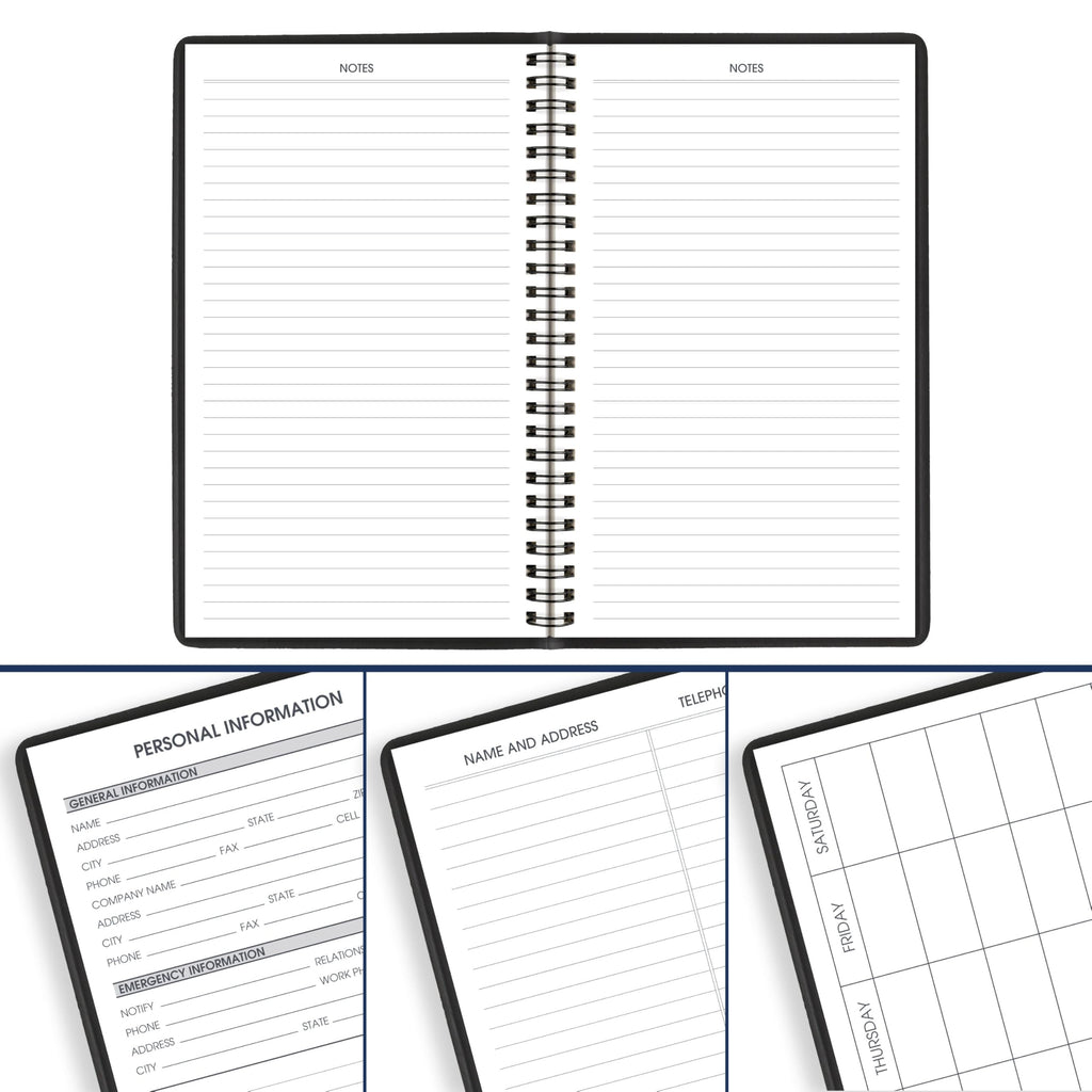 AT-A-GLANCE Planner 2026-2027 Weekly Academic 14-Month July-August Hourly Appointment Book, 5" x 8", Black (7010105)