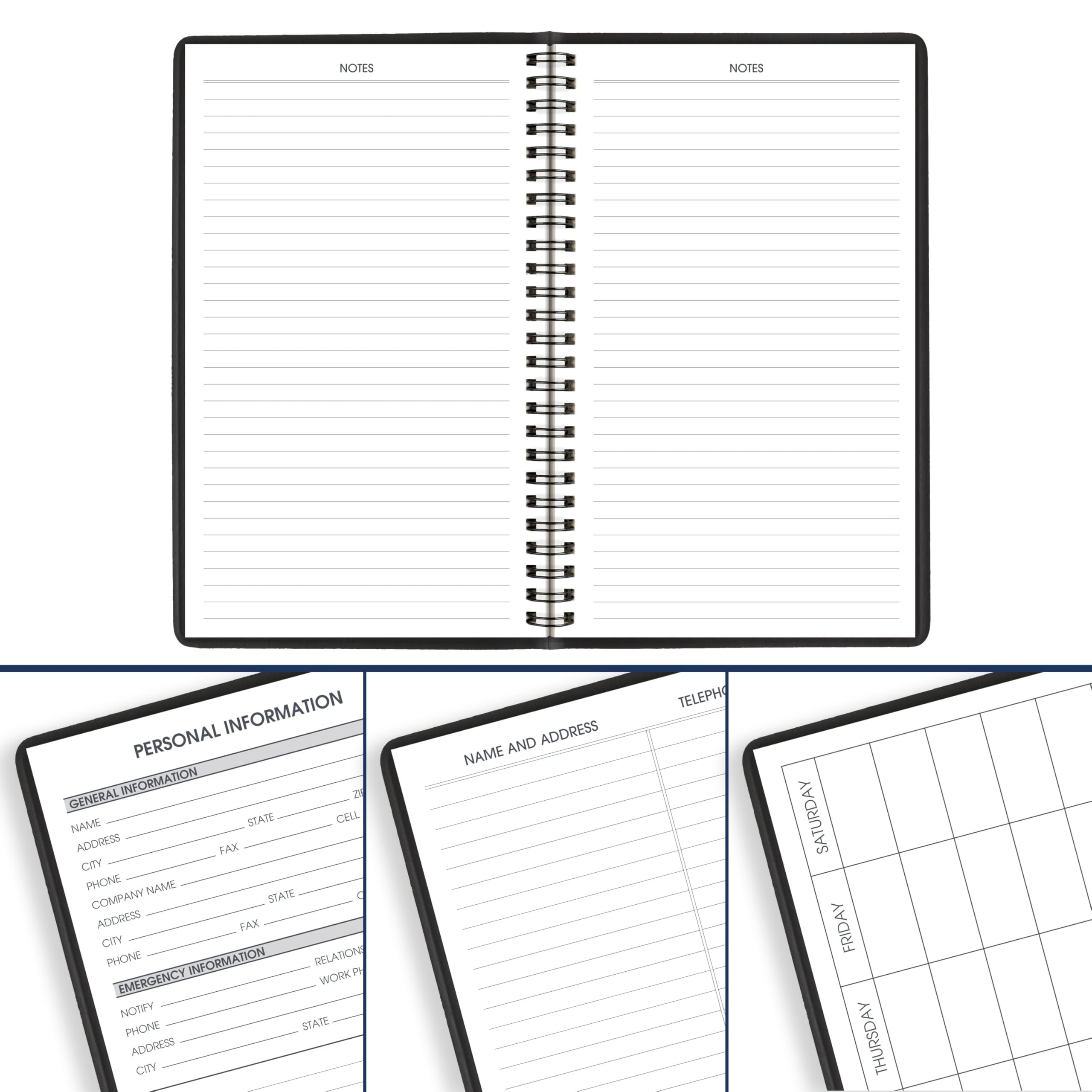 AT-A-GLANCE Planner 2026-2027 Weekly Academic 14-Month July-August Hourly Appointment Book, 5" x 8", Black (7010105)