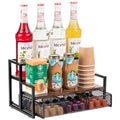 Wetheny Coffee Syrup Organizer for Coffee Bar, 3-Tier Coffee Station Organizer with K Cup Storage Basket for Countertop