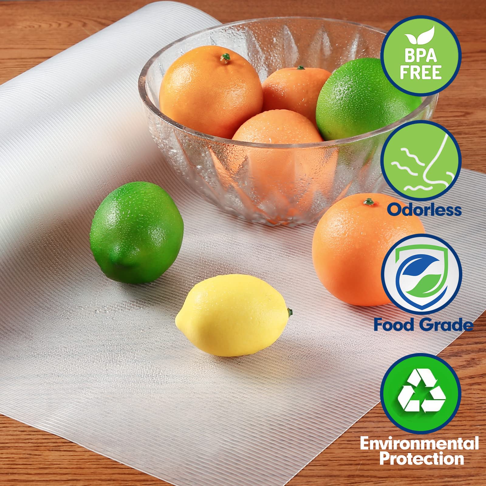 Shelf Liner, Drawer Liner, 12 Inches x 20 FT Cabinet Liner for Kitchen Cabinets Non-Adhesive Shelf Liners, Waterproof Shelf Paper with Non-Slip, Durable Liners, Clear