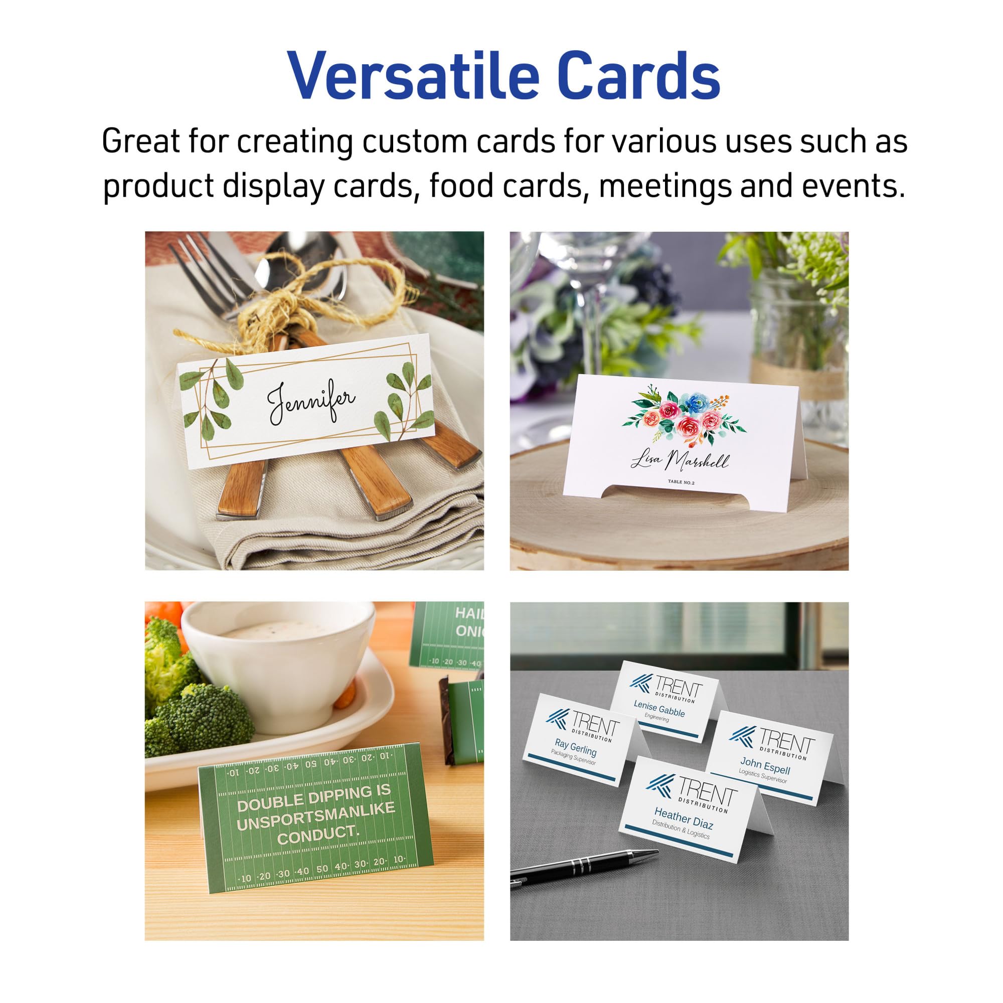 Avery Small Tent Cards, 2 x 3.5 Inches, White, Box of 160 (5302)