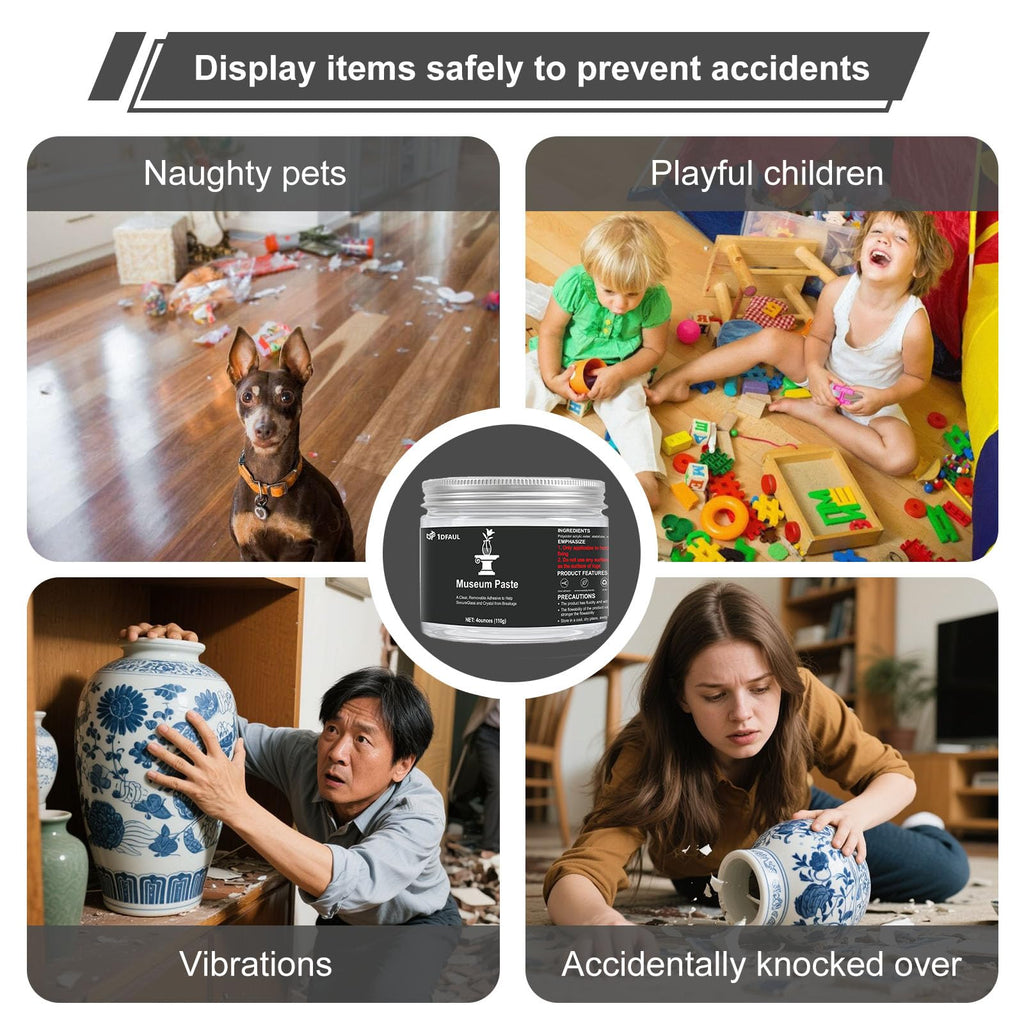 1DFAUL 110g Exhibits Gel for Museum, Removable Clear Museum Paste Putty Wax, Reusable & No Residue, Fixed Collection Artifacts and Decorations to Prevent Vibration, Falling
