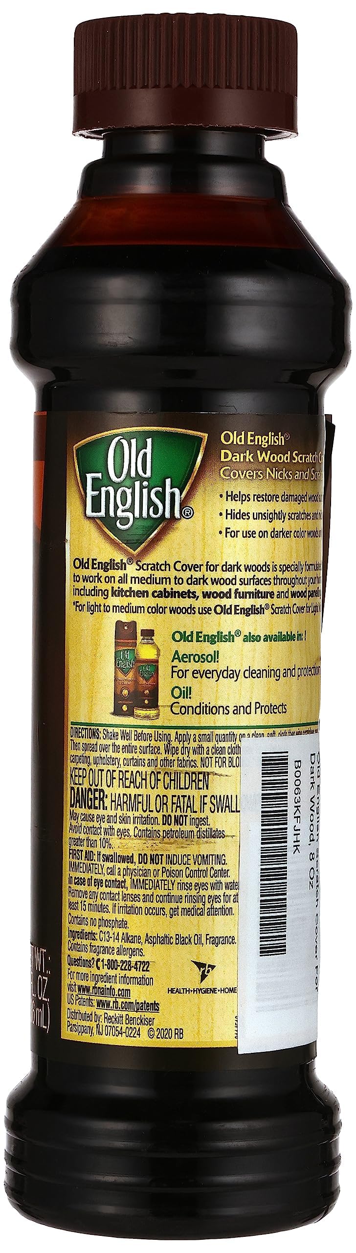Old English Scratch Cover for Dark Woods, 8 fl oz Bottle, Wood Polish