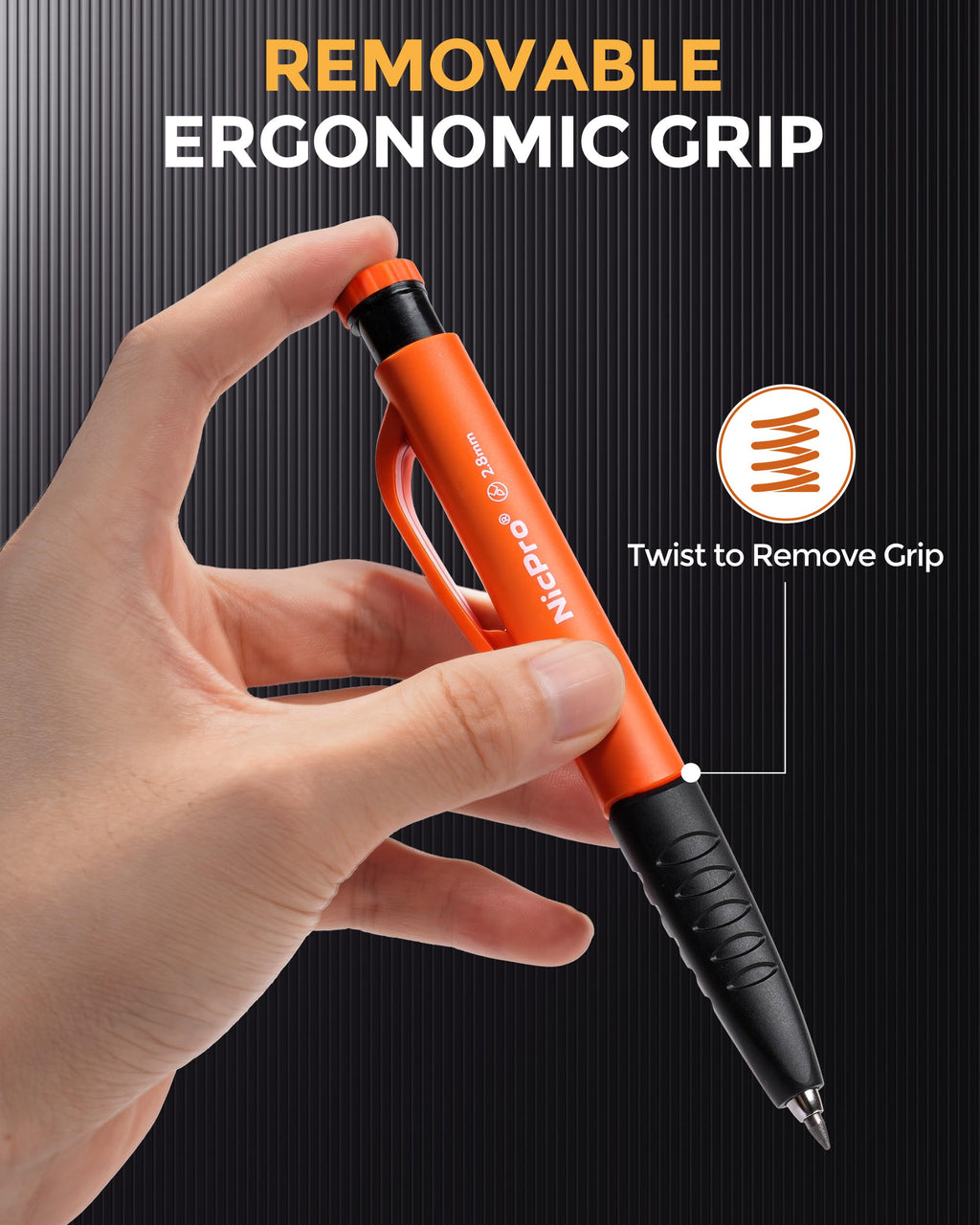Nicpro 6 Pack Upgraded 3-IN-1 Carpenter Pencil Set with Finger Grip, Construction Pencils with 54 Refill & Mini Spirit Level, Deep Hole Carpenter Tool, Mechanical Carpenter Pencil for Woodworking