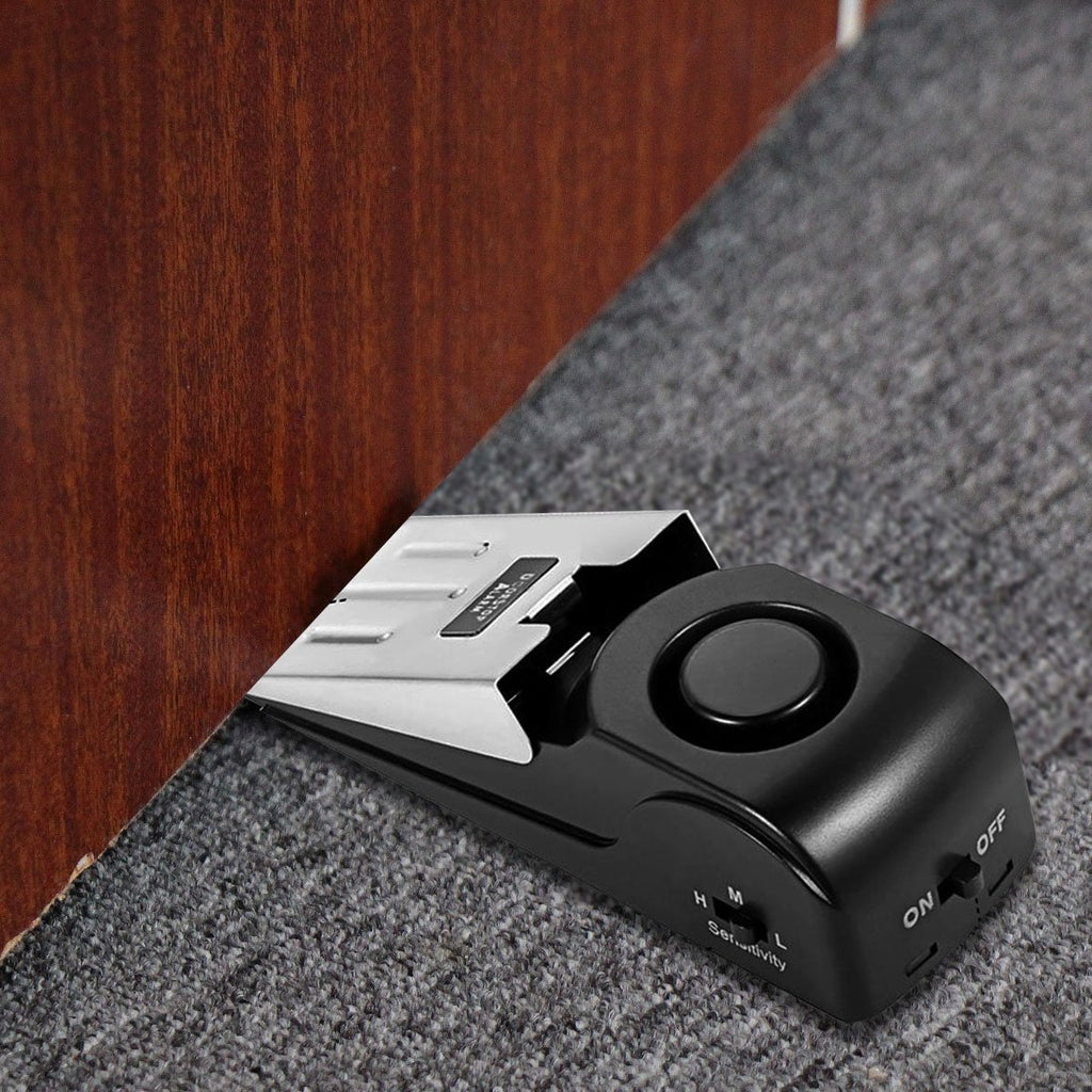 EMDMAK Door Stop Alarm with 120DB Siren Door Stop for Home & Travel (Black) (Pack of 2)