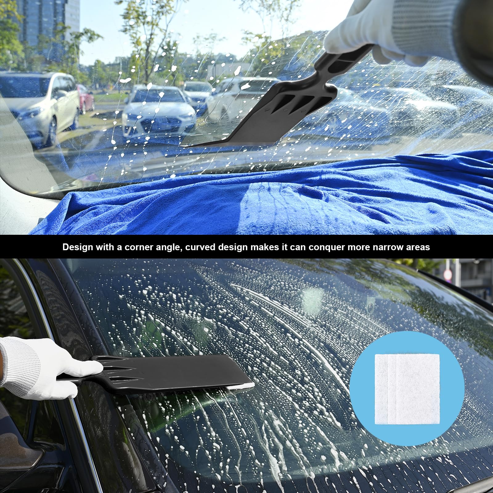 EHDIS Vinyl Wrap Installation Tool KIT Window Tint Tools Window Tint Bulldozer Squeegee Long Handle Scrubber Paddle Squeegee,Small Quarter Window Squeegee for Car Wrapping,Window Tint Installation