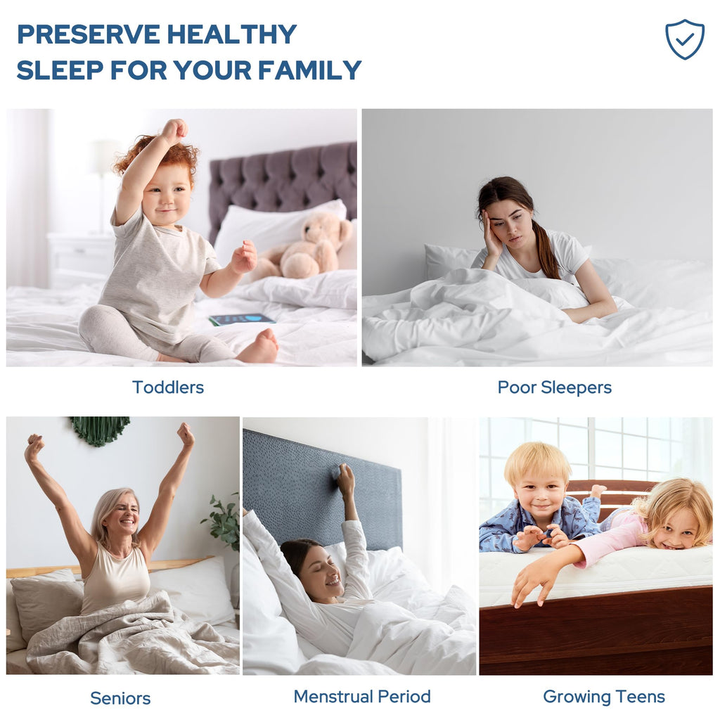 Waterproof Mattress Protector, Noiseless Queen Size Mattress Pad with Deep Pocket Fitted Up to 6"-21", Soft & Breathable Dirt-Proof Bed Mattress Cover Washable for Home, Bedroom, Hotel (Gray)
