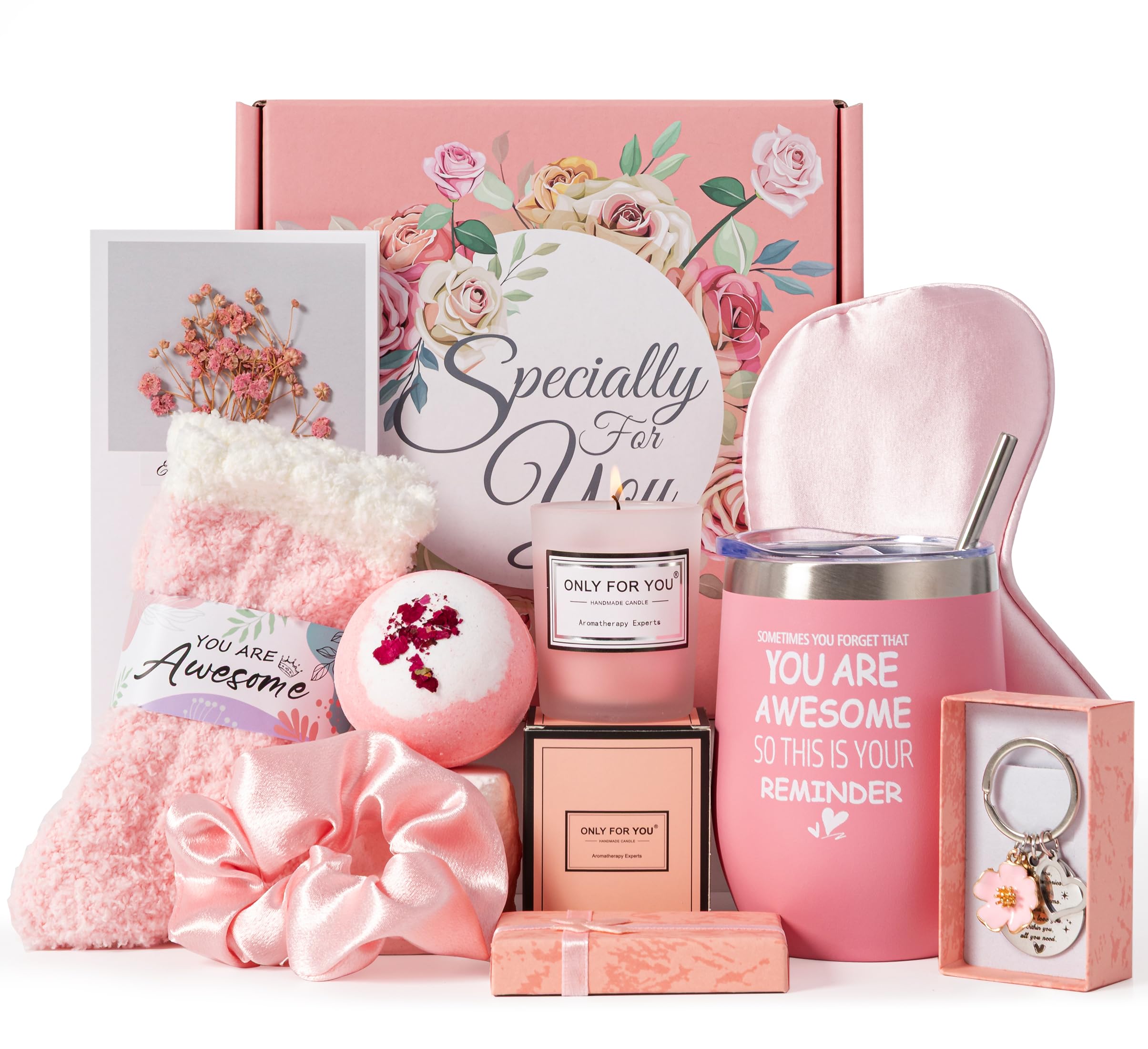 Birthday Gifts Basket for Women,Unique Get Well Soon Basket Set Self Care Package Inspirational Christmas Box Thinking of You Set for Her Relaxing Spa for Your Mom, Wife, Best Friends, Sister,female