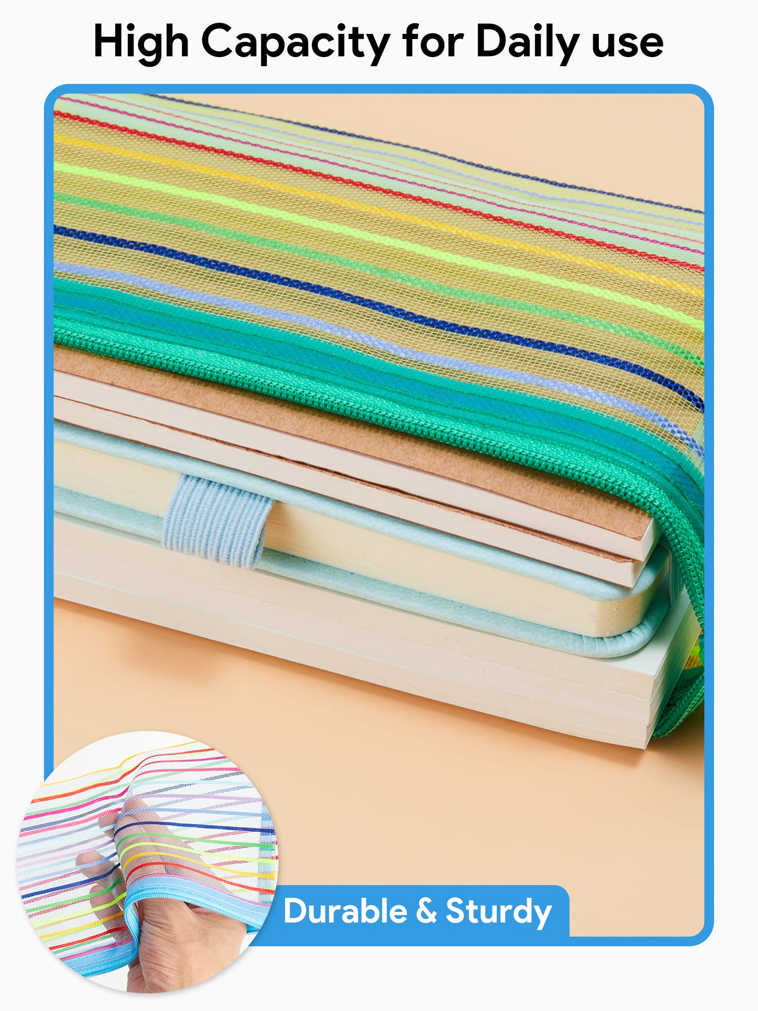 JARLINK 40 Pack 10 Colors Zipper Mesh Pouch, Storage Pencil Pouches, Multipurpose Pencil Pouch Bulk for School and Office Supplies, Cosmetics Travel Accessories, Multicolor