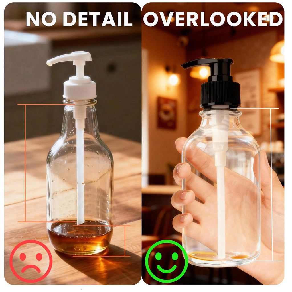 Coffee Syrup Dispenser & Coffee Bar Accessories – 4 Bottles, 5 Pumps, Plastic