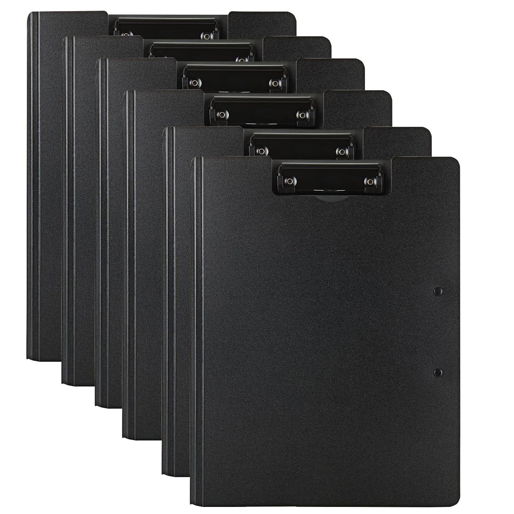 Clipboard Folder, 6 Pack A4 Foldable Clipboards File Folder Flip Writing Pad for Memo Form Document & School Office Work - Black