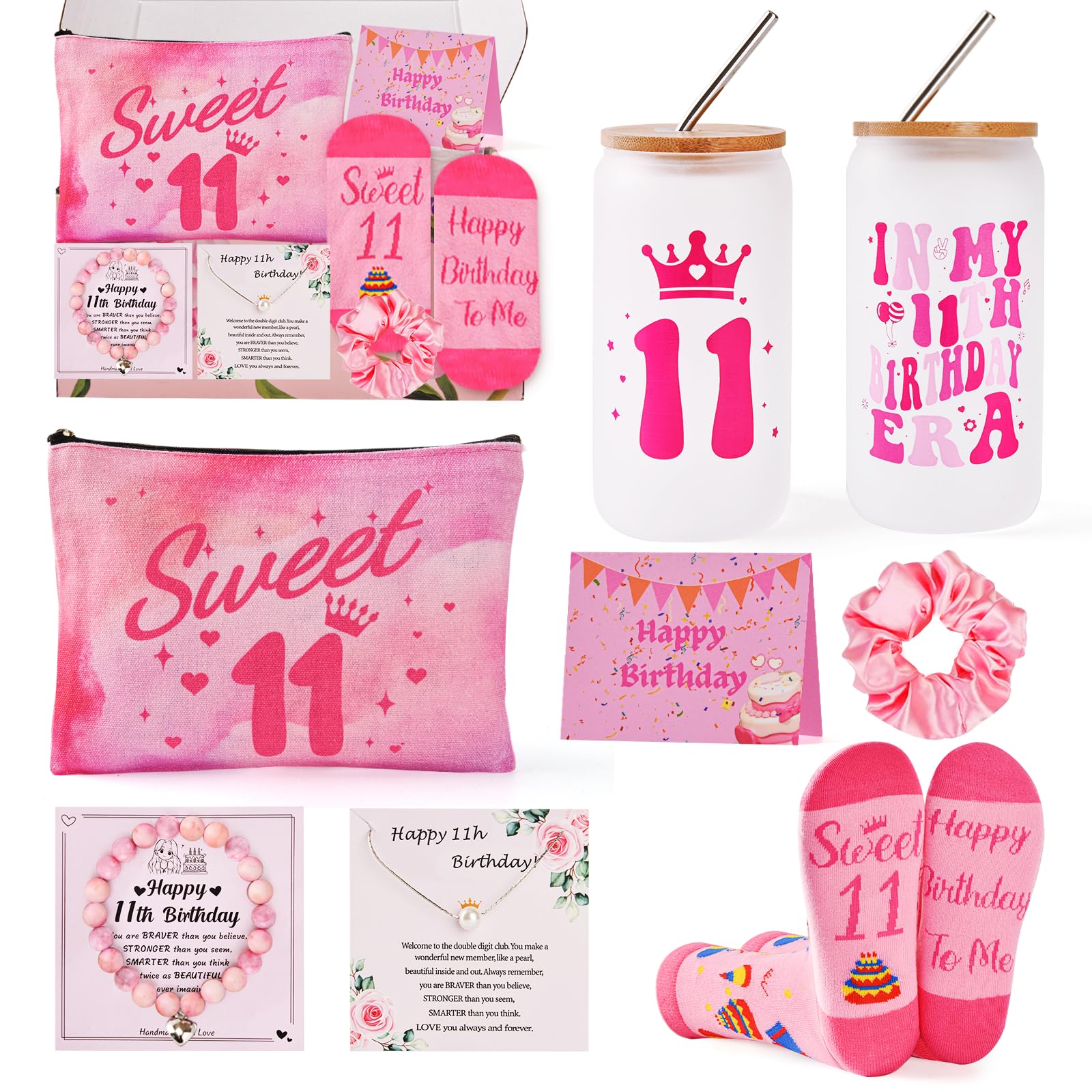 11th Birthday Gifts for Girls- Thoughtful Present Set for Daughters, Sisters & Nieces,Unique 11 Year Old Girl Gifts,Trendy Teen Girl Presents with Party Decorations (11th Birthday Gifts)