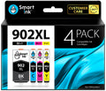 Smart Ink Compatible Ink Cartridge Replacement for HP 902XL 902 XL (4 Pack) with Advanced Chip Technology to use with Officejet 6951 6954 6956 6958 6962 6950 Officejet Pro 6968 6974 6975 6978 6960