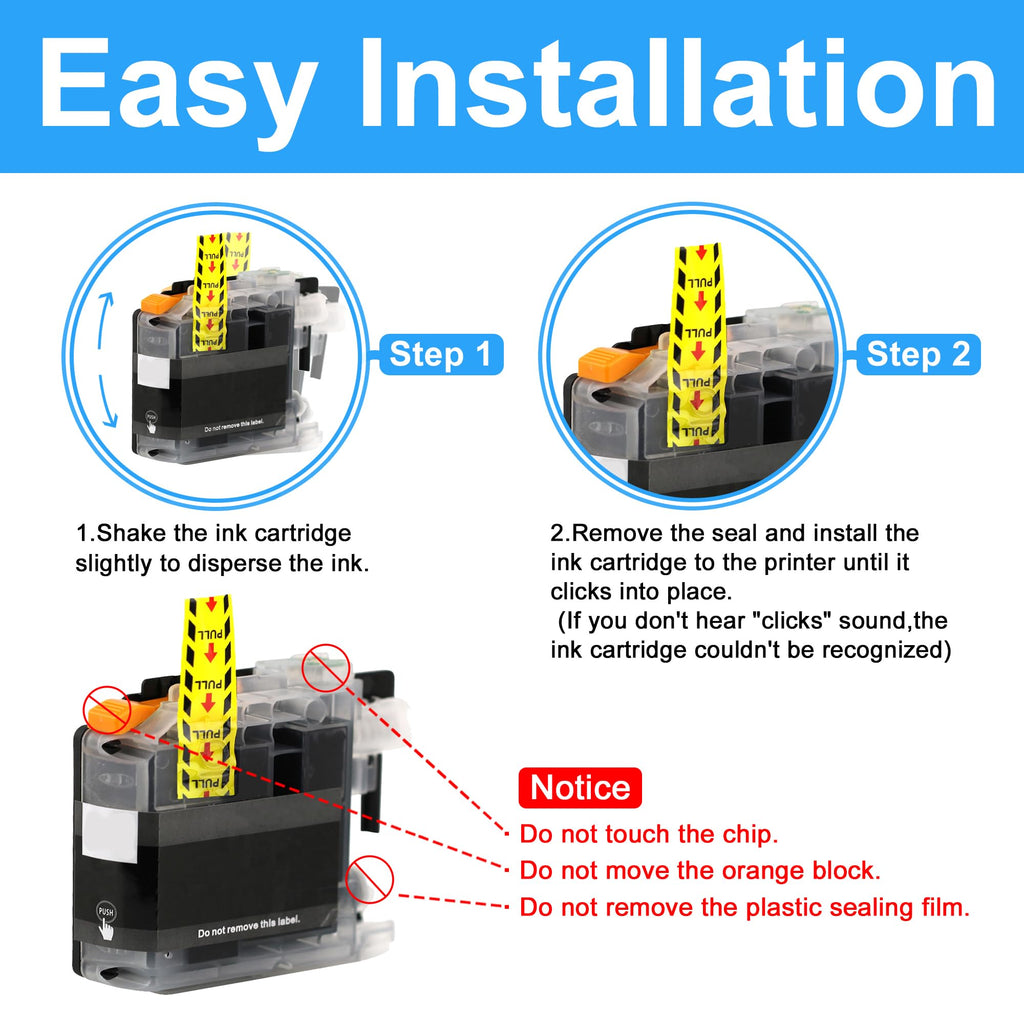 LCL Compatible Ink Cartridge Replacement for Brother LC101 LC101XL LC-103 LC103 XL LC103XL LC101BK LC103BK High Yield (4-Pack Black)for DCP-J132W DCP-J152W DCP-J172W DCP-J4110DW DCP-J552DW DCP-J752DW