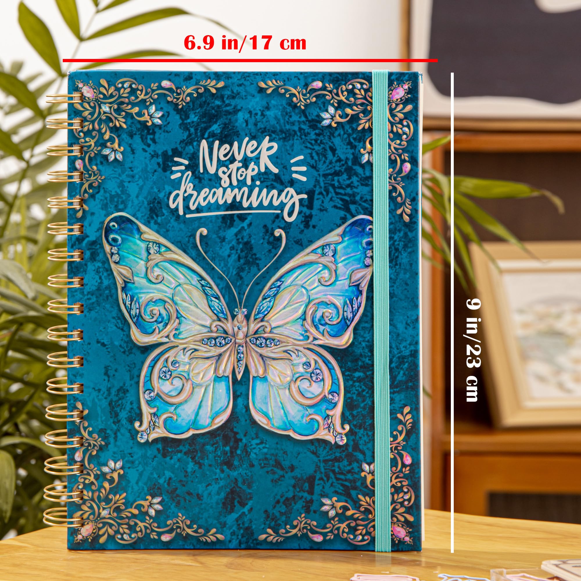 sexeeg Spiral Notebook Journal-Journal for Women-College Ruled Journals for Writing-B5 3D Butterfly Embossed Hardcover Notebooks -192 Pages Lined Paper for School, Office, 9" X 6.9"