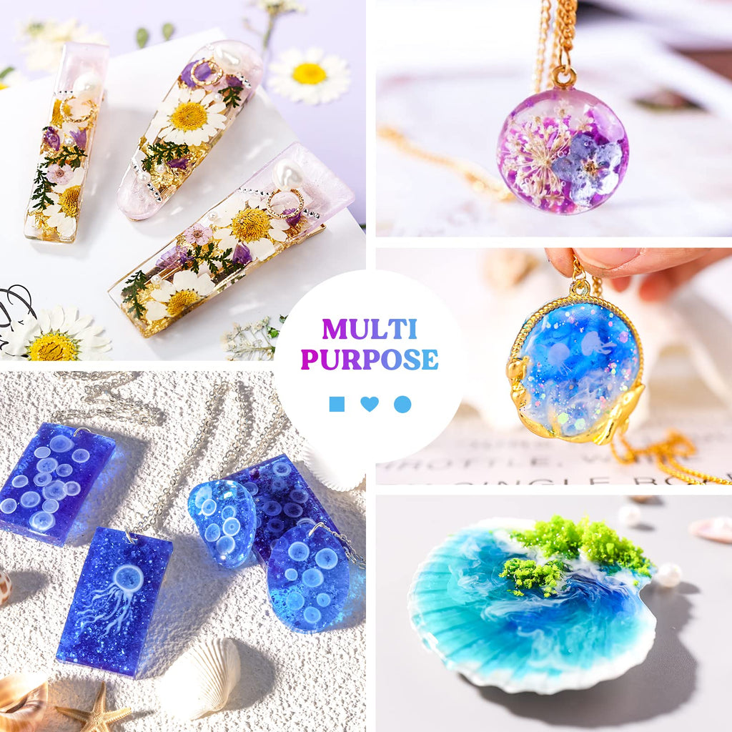 LET'S RESIN UV Resin Kit with Light,153Pcs Resin Jewelry Making Kit with Highly Clear UV Resin, Upgraded UV Lamp, Epoxy Resin Starter Set for Jewelry