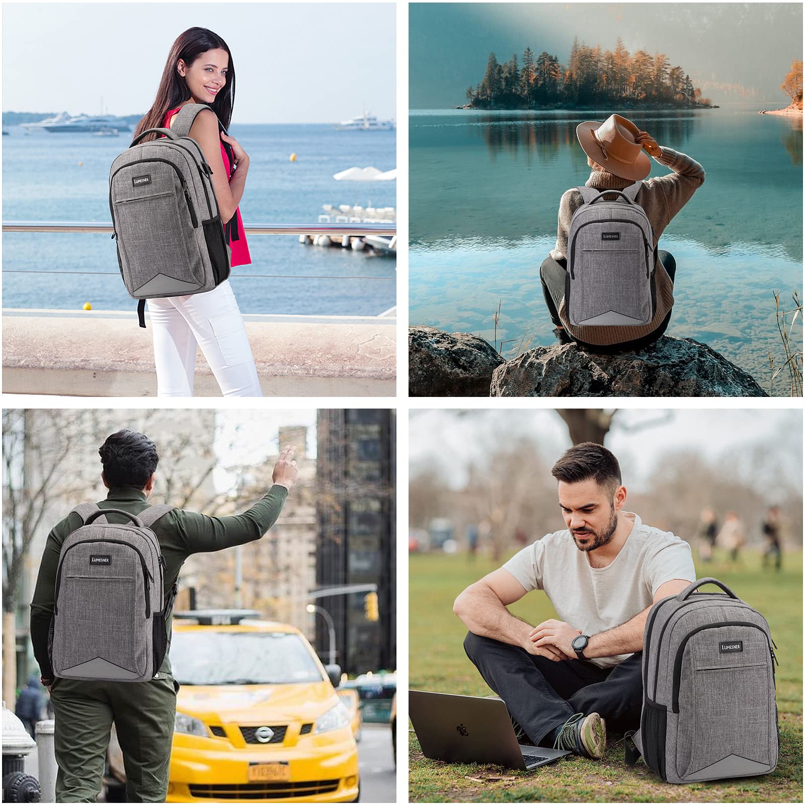 Laptop Backpack for Men,Water Resistant Travel Laptop Backpack with USB Charging Port,Anti Theft College School Backpack