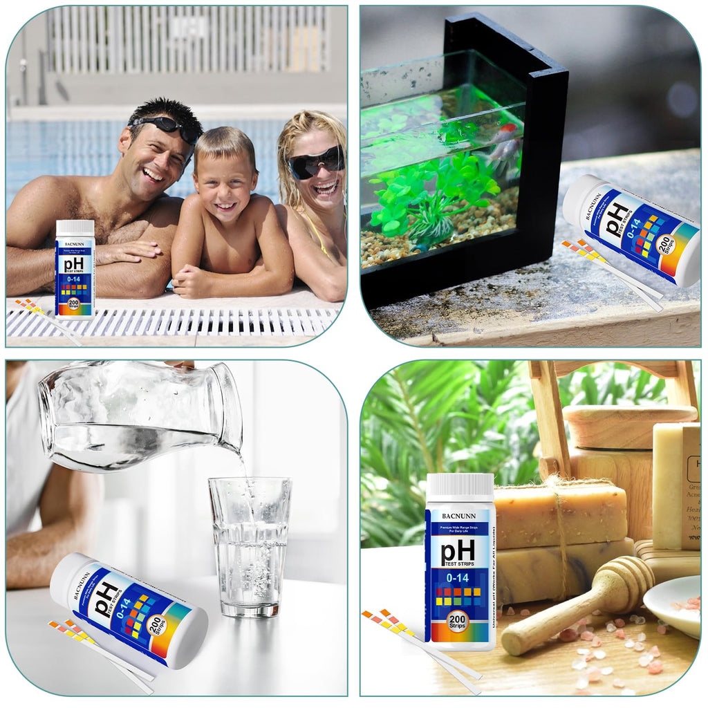 pH Test Strips 0-14: 200 Strips Universal Litmus Paper pH Test Strips for Liquid Testing & Water & Food and Soap Making, Get Highly Accurate Results in Seconds