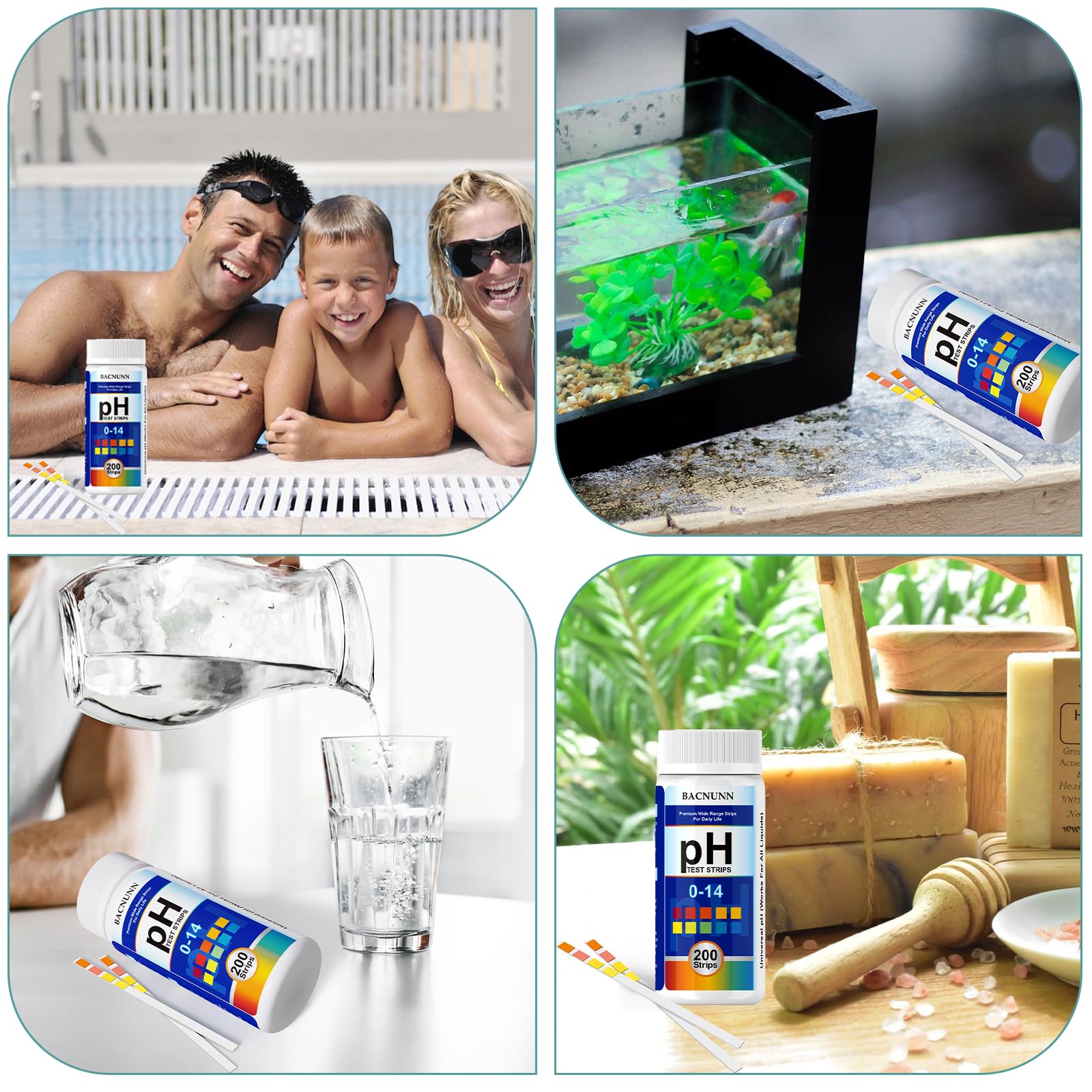 pH Test Strips 0-14: 200 Strips Universal Litmus Paper pH Test Strips for Liquid Testing & Water & Food and Soap Making, Get Highly Accurate Results in Seconds