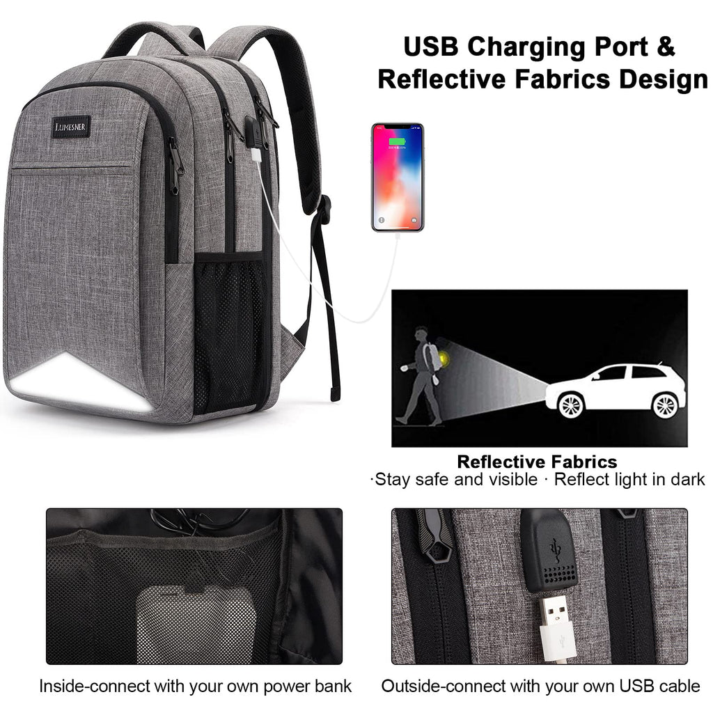 Laptop Backpack for Men,Water Resistant Travel Laptop Backpack with USB Charging Port,Anti Theft College School Backpack